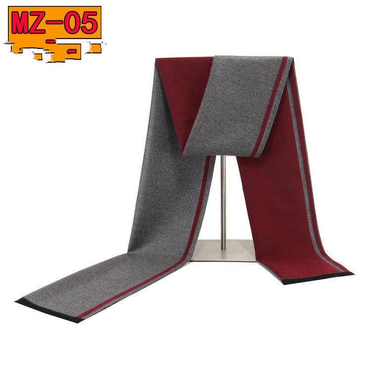 Men's warm winter thick plaid scarf