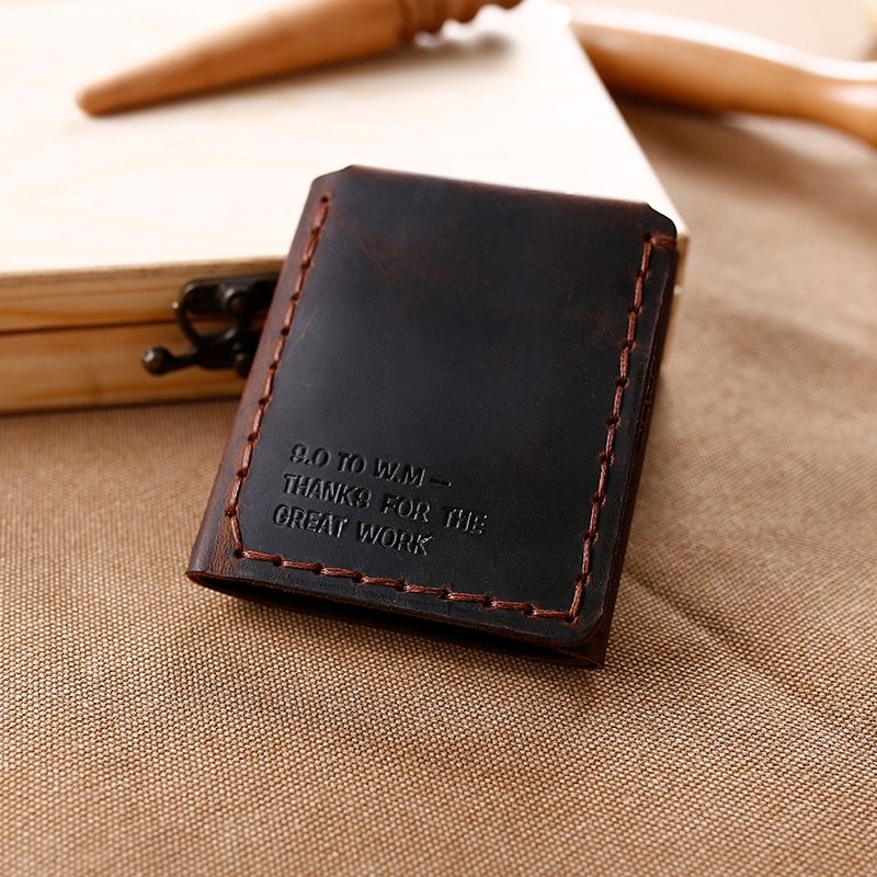 Tri-fold personalized retro wallet