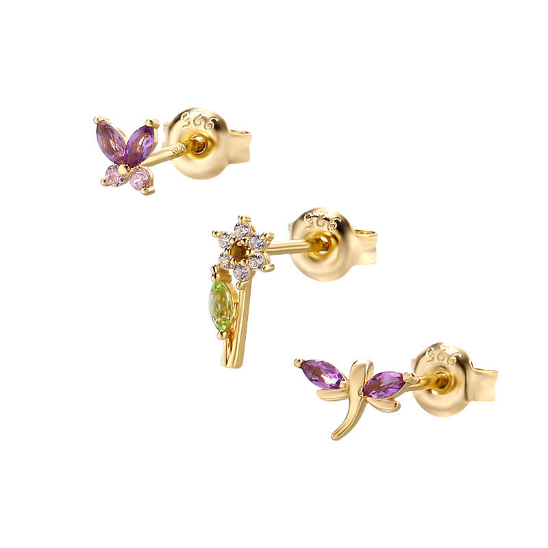 Dunli Jewelry Simple Personality Small Stud Earrings Set For Women