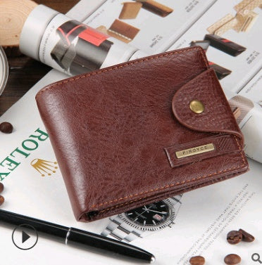 European and American casual men's wallet multi-function short wallet
