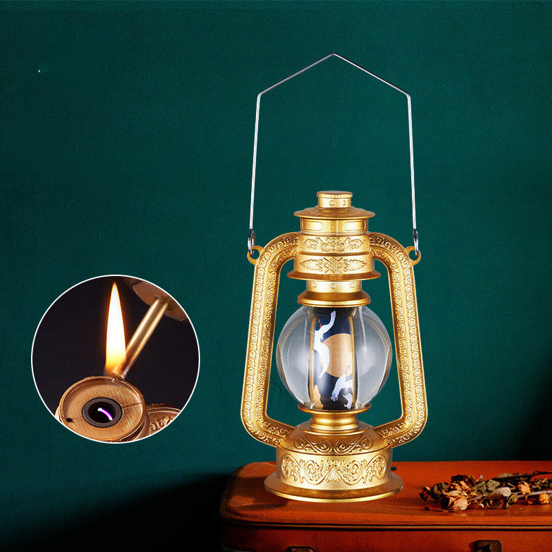 Vintage Horse Lamp Lighter Oil And Electricity 10000 Matches Exquisite Desktop