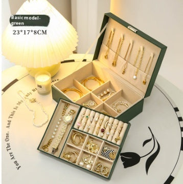 Boîte de rangement de bijoux Boîte à bijoux de luxe exquise pour colliers boucles d'oreilles or