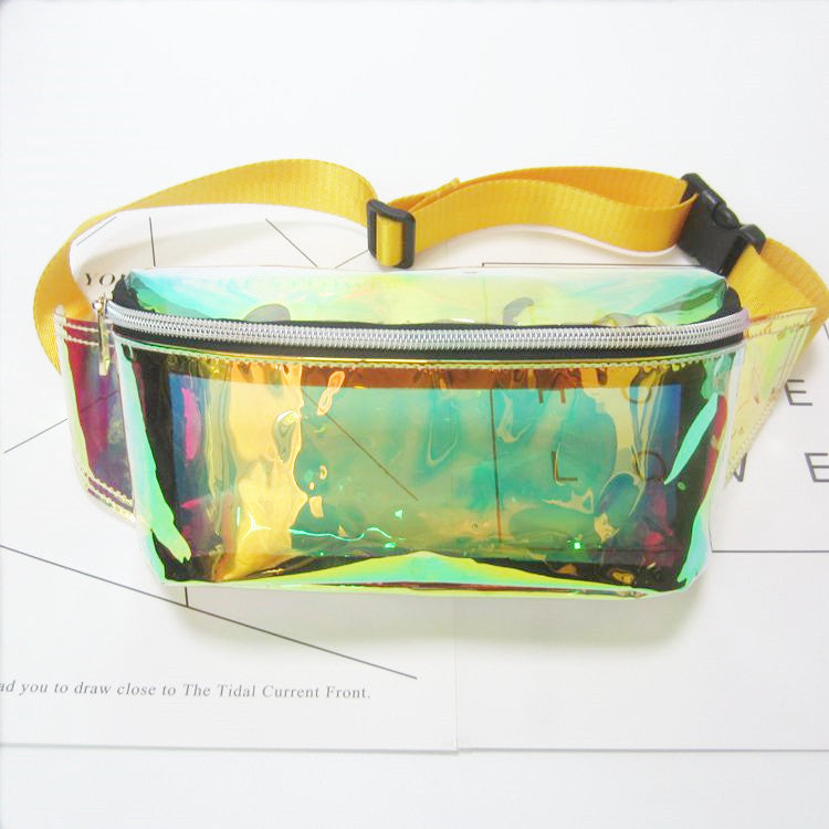 Laser transparent waist bag beach bag women's Messenger bag sports running multi-function cashier chest bag