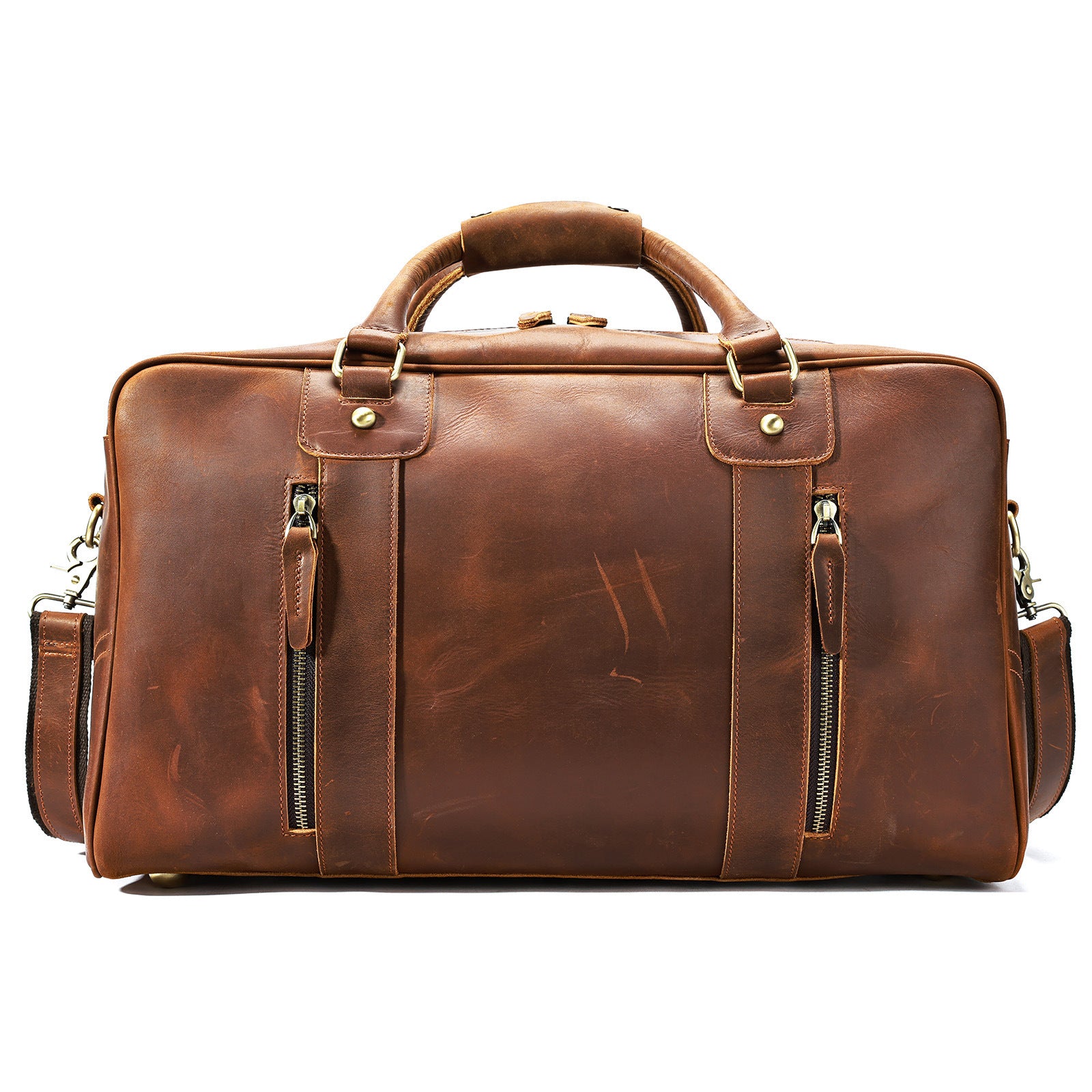 Sac de voyage rétro en cuir véritable pour hommes