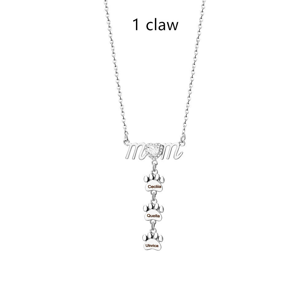 Mom Heart Diamond Necklace Mother's Day