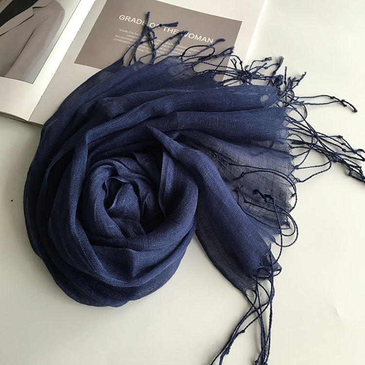 Thin Linen Candy Color Scarf Travel Holiday Sunscreen Shawl