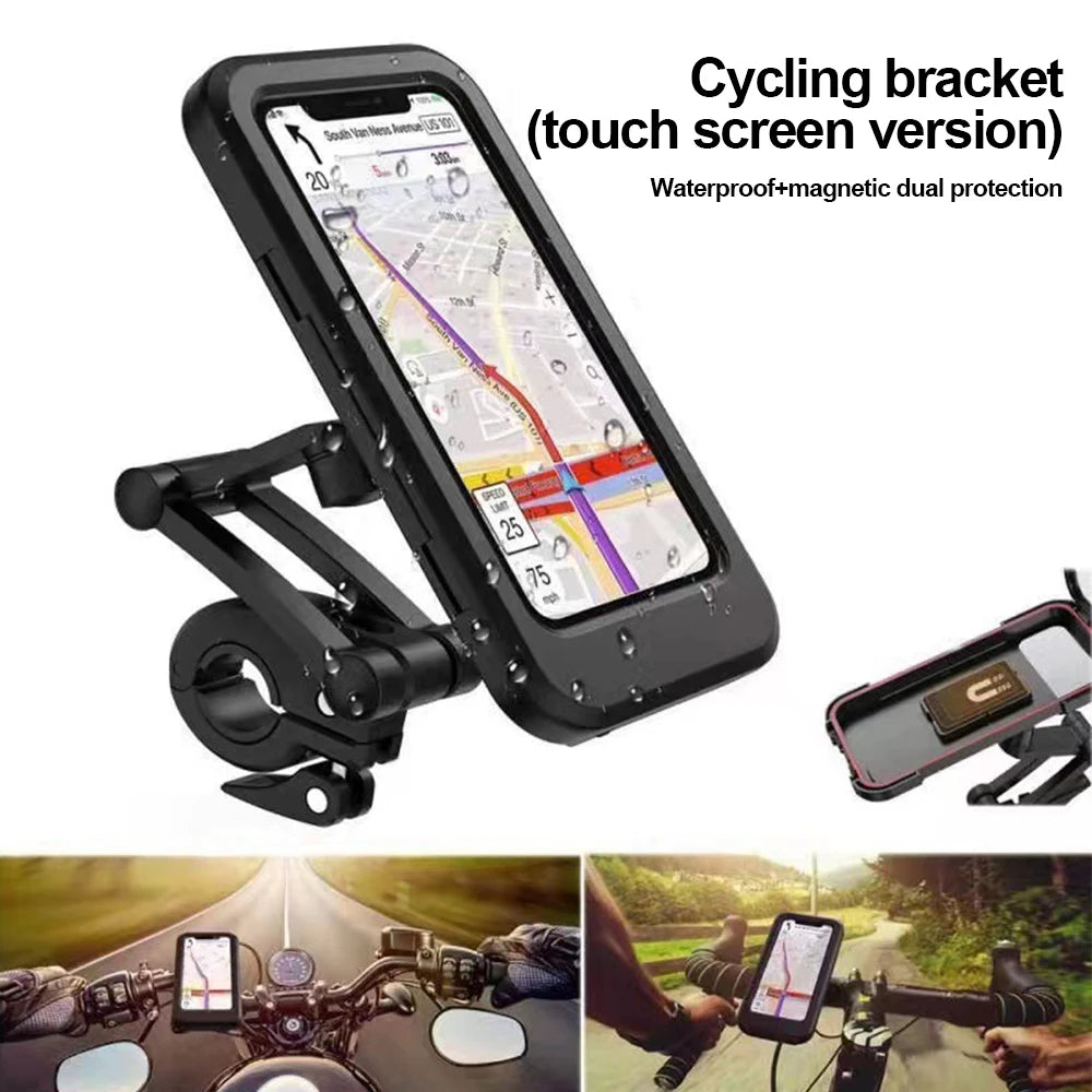 Support de téléphone portable magnétique étanche pour moto et vélo, universel, avec rotation à 360 degrés, réglable, pour moto et vélo.