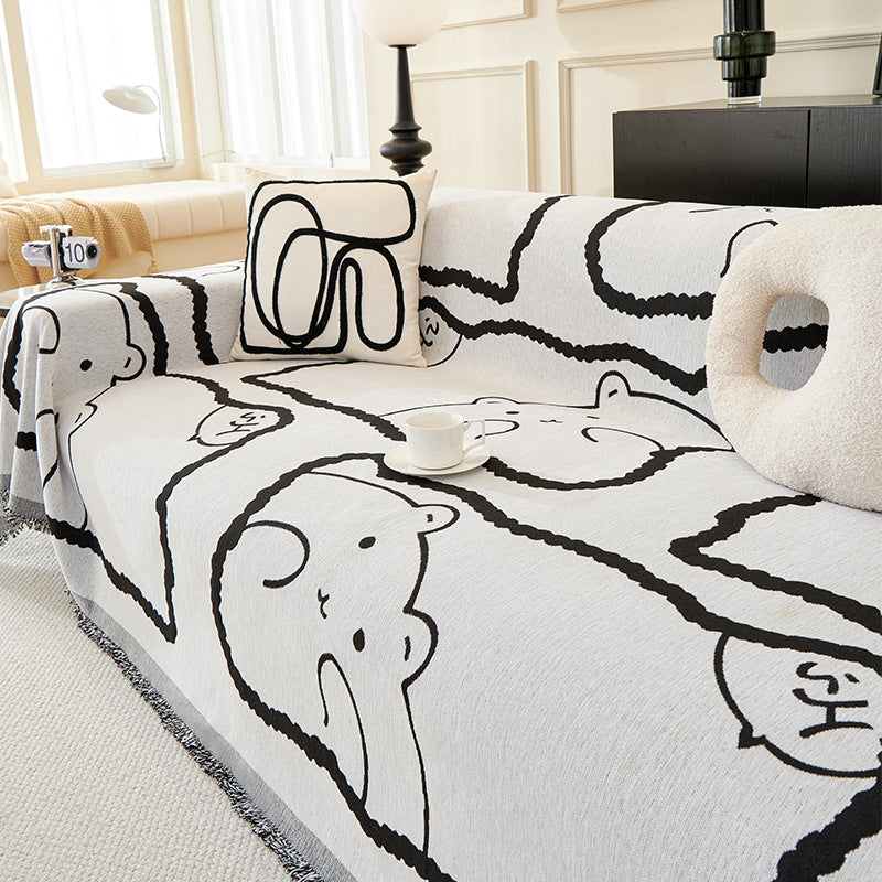 Cartoon Cute Bear Sofa Cover Cloth Anti-scratching