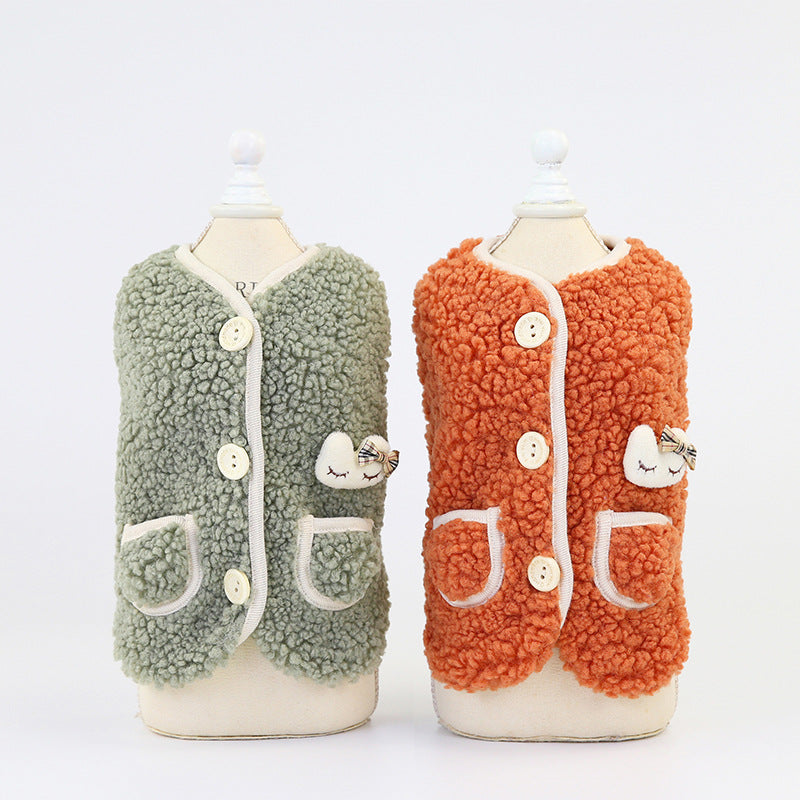 Autumn And Winter Fashion Pet Teddy Velvet Vest Cute