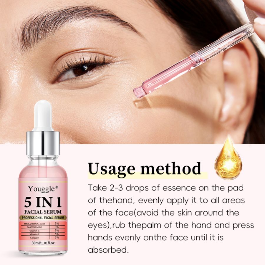 OEM ODM Private Label 5-in-1 Face Serum Complete Skin Transformation Solution