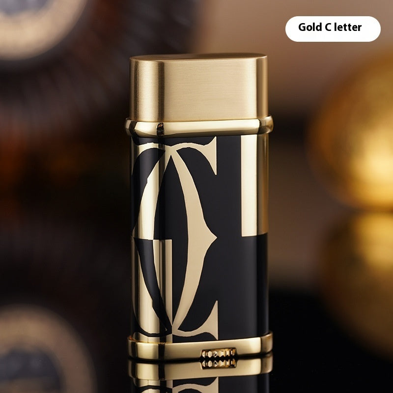 New Grinding Wheel Oblique Fire High-grade Electroplating Resin Craft Retro Men's Gift Open Flame Gas Lighters