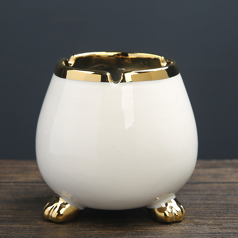 Ceramic Ashtray Creative Household Trend Windproof And Fly Ash Office Living Room Personality Big Ashtray