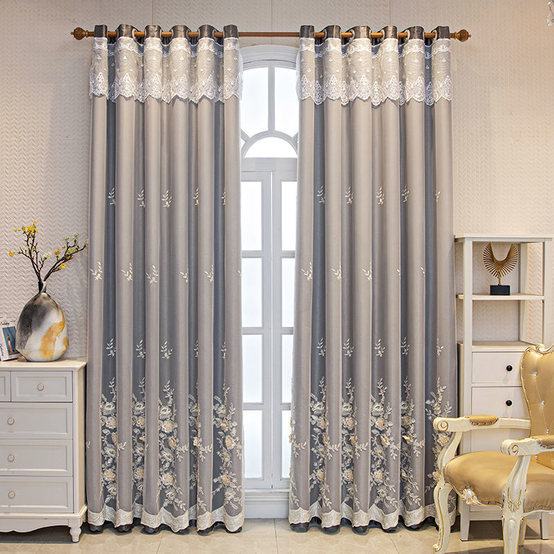 Curtain Yarn Integrated Bedroom Shading Household Double Open Finished Set