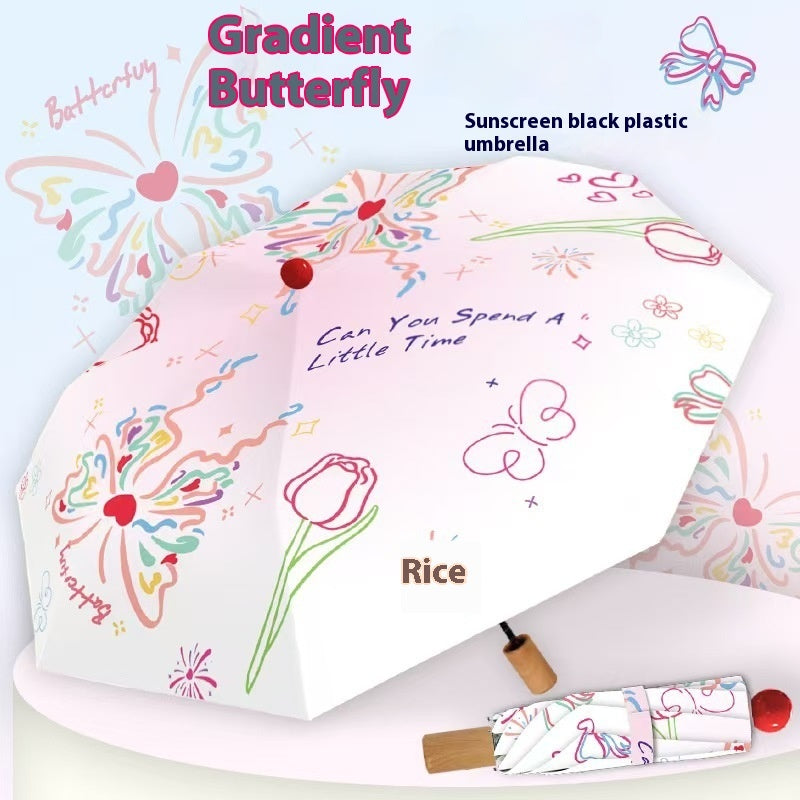 Sun Protection UV Protection Outdoor Vinyl Large Folding Umbrella