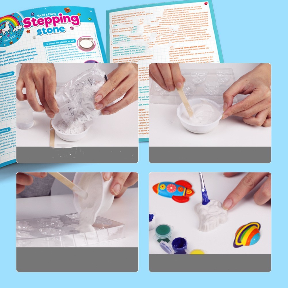 Children's Puzzle Diy Handmade Graffiti Coloring Plaster Toy Refrigerator Stickers