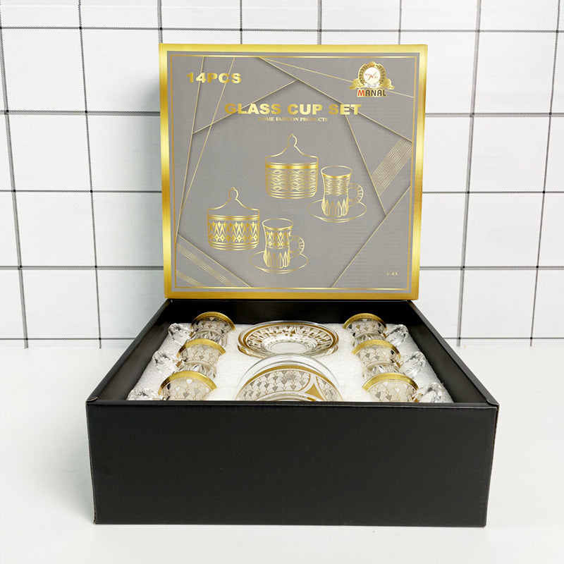 Black Tea Cup Glass Cup And Saucer Set