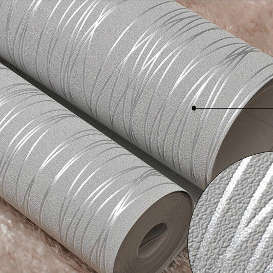 Plain striped non-woven wallpaper