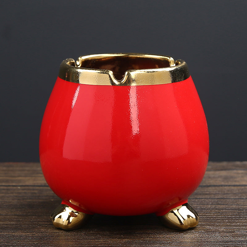 Ceramic Ashtray Creative Household Trend Windproof And Fly Ash Office Living Room Personality Big Ashtray