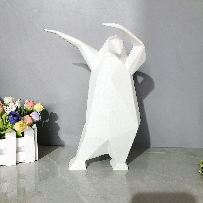 Cartoon Animal Penguin Resin Decorations Abstract Sculpture Chinese Style