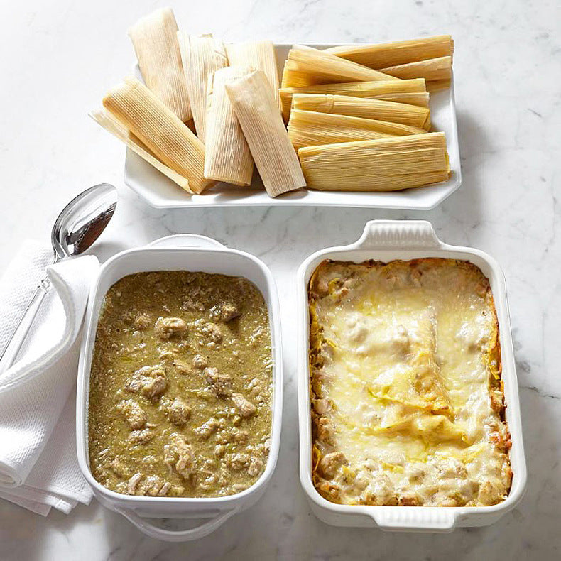 Plat à poisson binaural en céramique créative elliptique, marmite à soupe haute, assiette à riz cuit au four, plat rectangulaire à gâteau au fromage