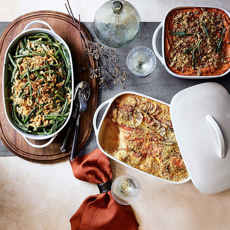 Plato de pescado binaural de cerámica creativa elíptica, sartén alta para sopa, plato de arroz horneado casero, bandeja rectangular para tarta de queso