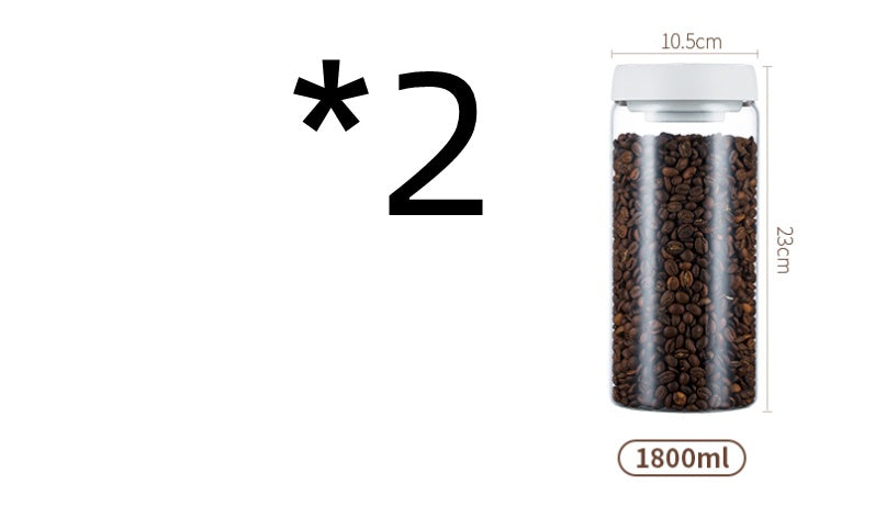 Vacuum Pumping Coffee Nut Glass Storage Jar