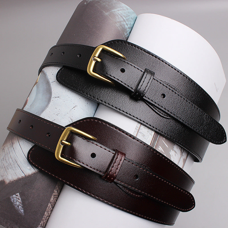 Ceinture de mode en cuir irrégulier pour femmes, assortie à toutes les tenues
