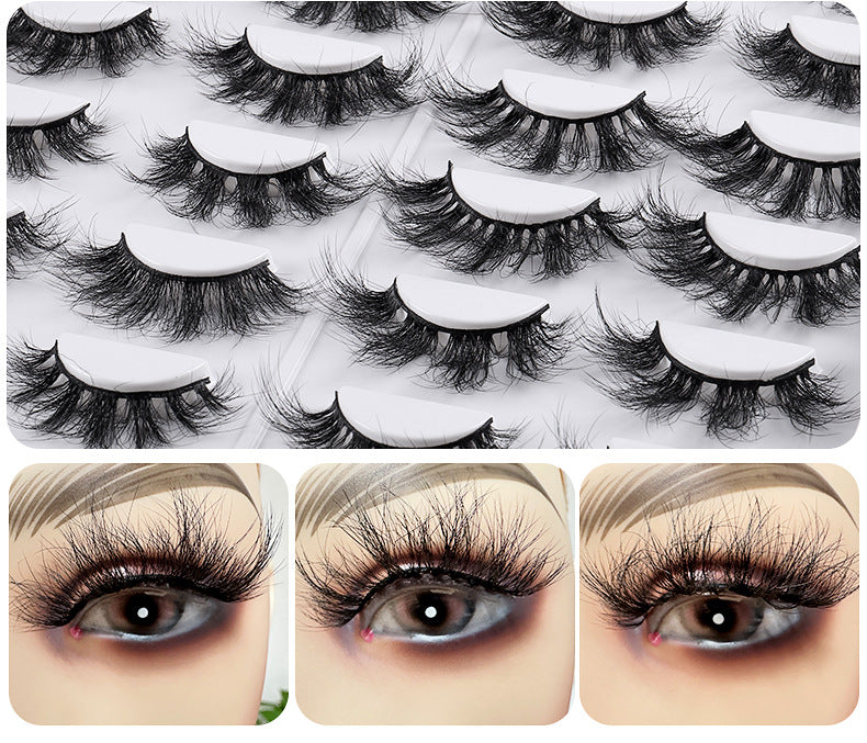 16 Pairs Of Hand Fried Hair Curling Thick False Eyelashes