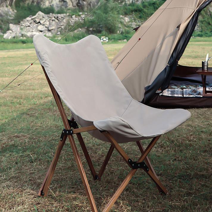 Chaise de camping pliable en bois, aluminium, tube, portable, pour les loisirs