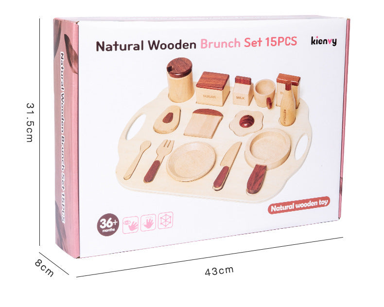 Log Food Breakfast Set Play House Simulation Kitchenware
