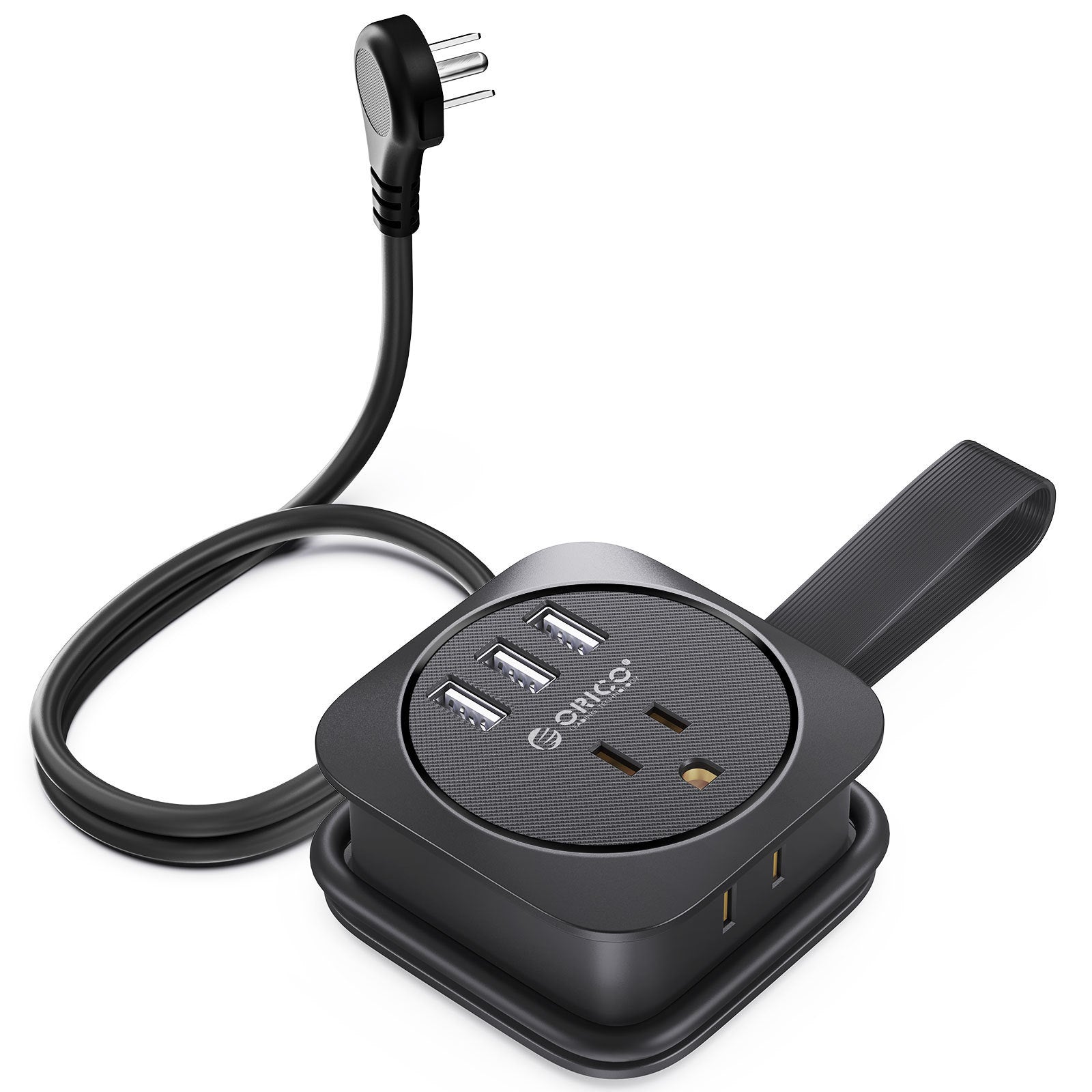 Travel Power Strip With USB Porous Charging Portable Storage
