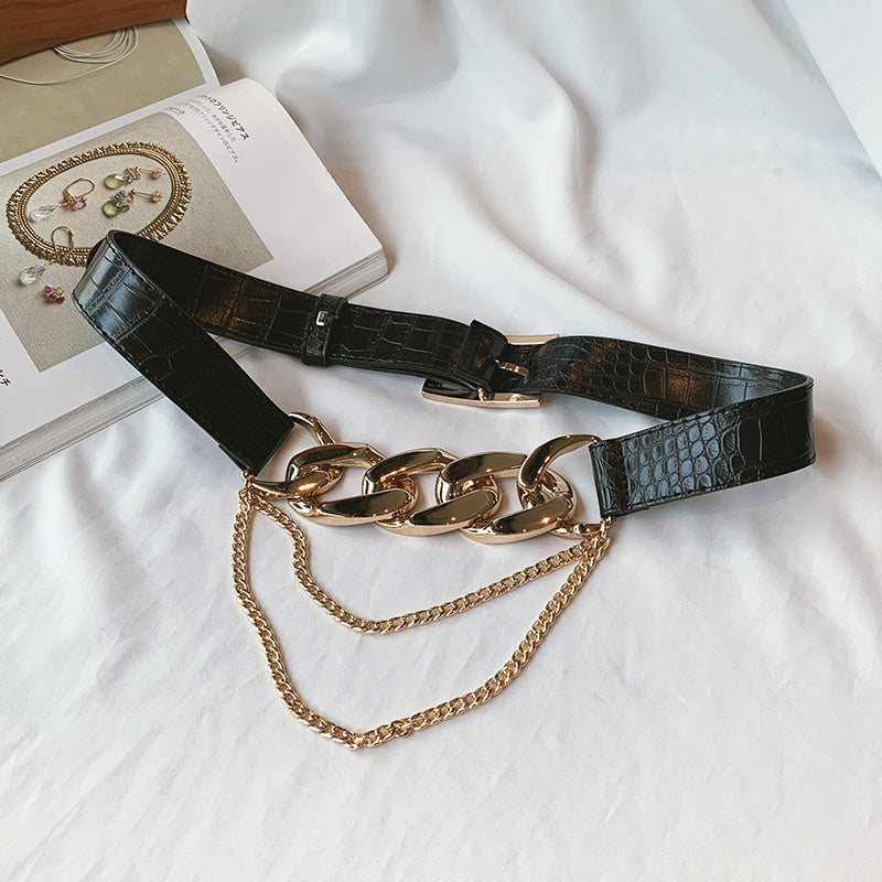 Ceinture décontractée polyvalente en PU