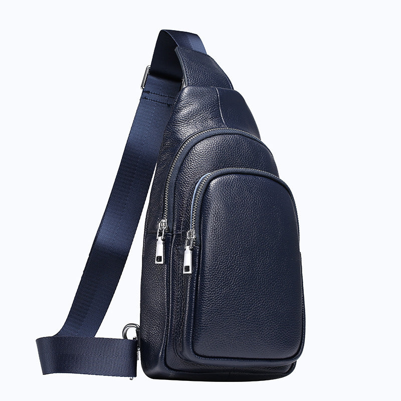 New winter men's chest pack 2021 new leather satchel business all-match shoulder bag