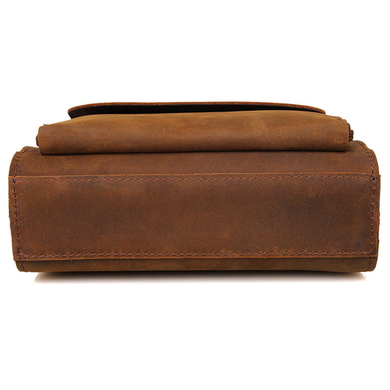 New authentic matte Crazy Horse men single shoulder bag and the wind vertical business bag 7055
