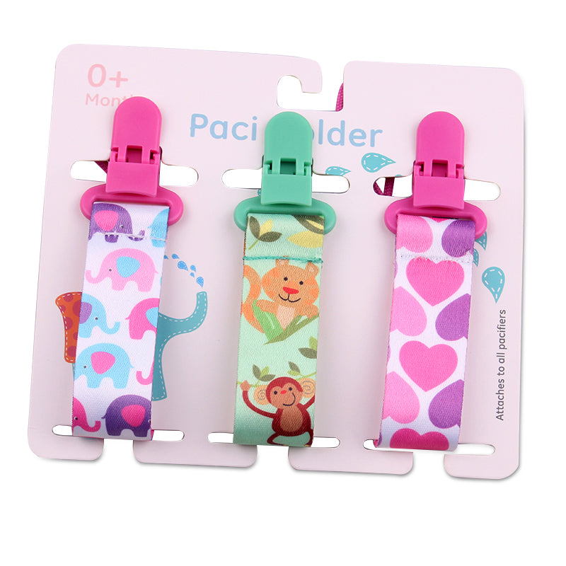 Cartoon Pattern Combination Three Packs Of Baby Pacifier Teether To Prevent Falling