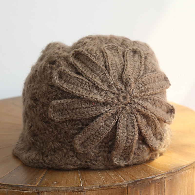 Hand knitted woolen hat women