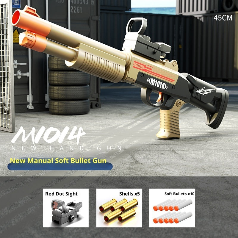 Children's Folding Throw Shell XM1014 Soft Bullet Gun Manual Launch Toy Gun