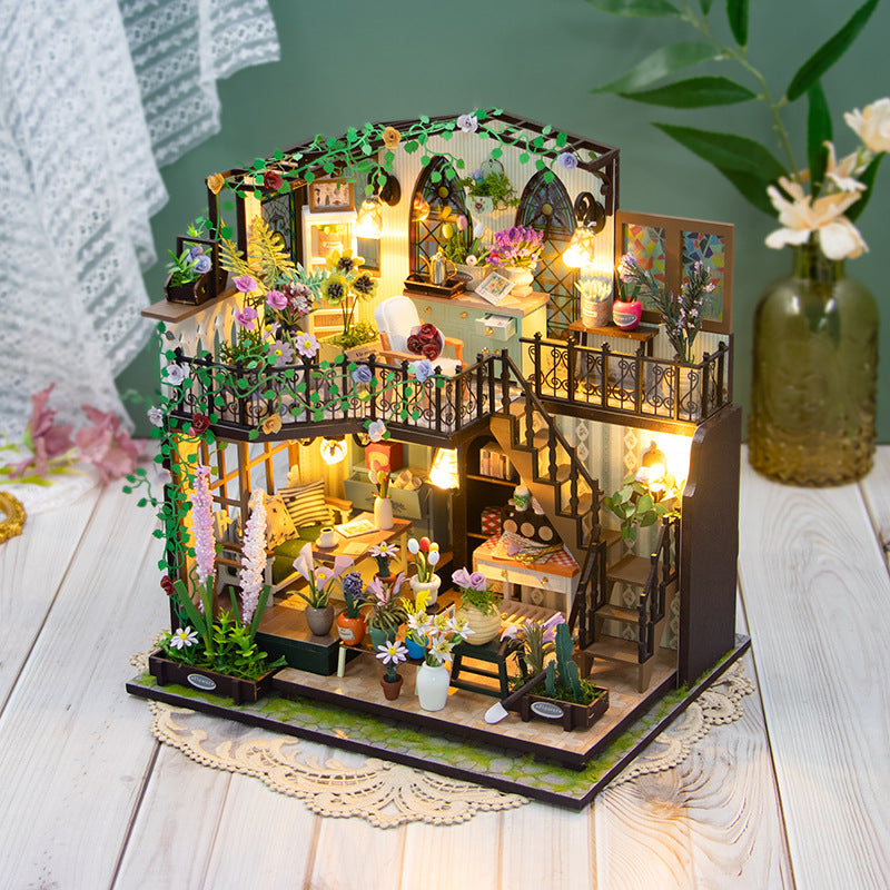 Double Layered Garden House Villa Mini DIY Building Model