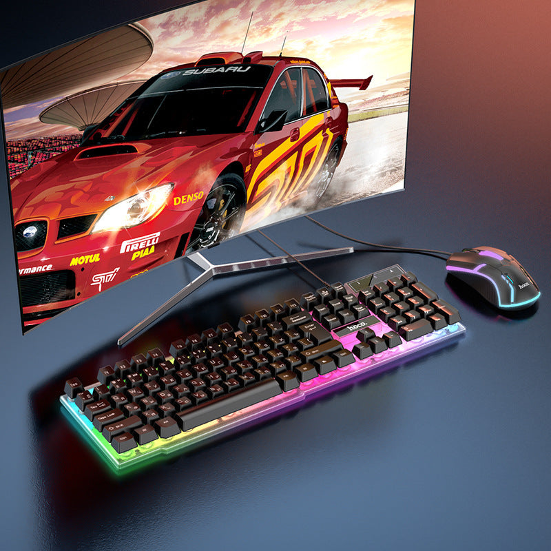 Russian Luminous Game Keyboard And Mouse Suit Mechanical Feel