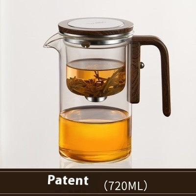 Théière élégante à infuseur en verre, séparation eau et thé, service à thé domestique