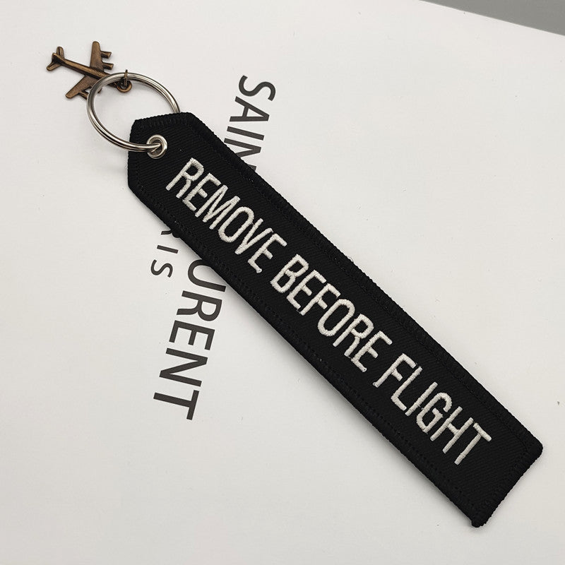 Logo Embroidery Keychain Pocket Aviation