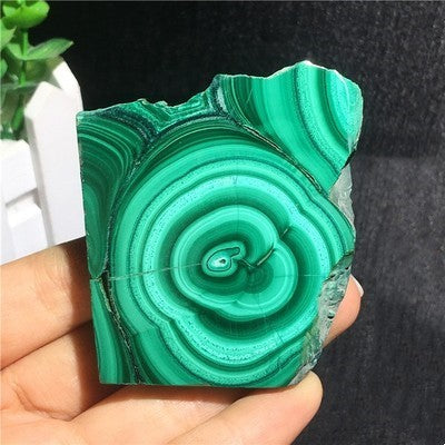 Natural Malachite Green Grinding Slice Mineral Specimen Ornamental Stone