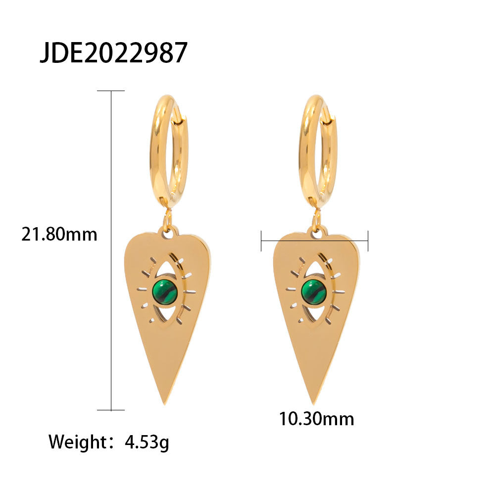 Women's Exaggerated Heart Pendant Titanium Steel Earrings