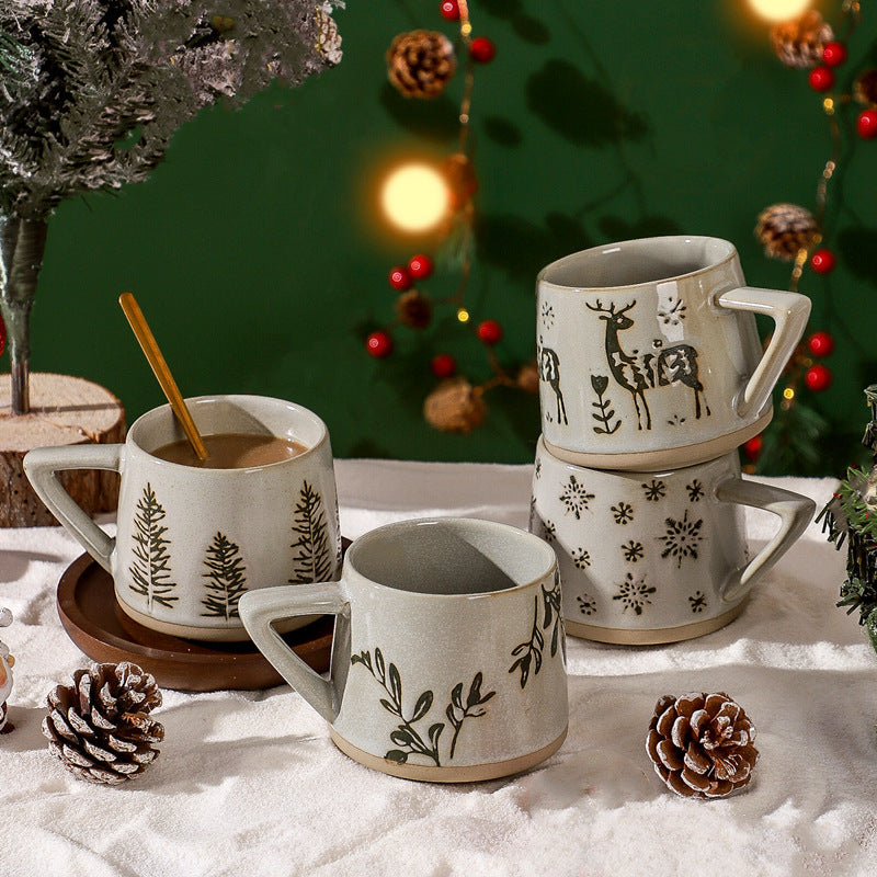 Retro Ceramic Fambe Ear-hanging Coffee Cup