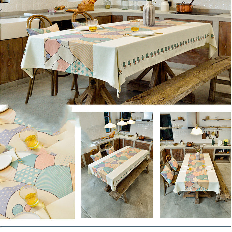 Coffee Table Rectangular Light Luxury High-end Fabric Tablecloth