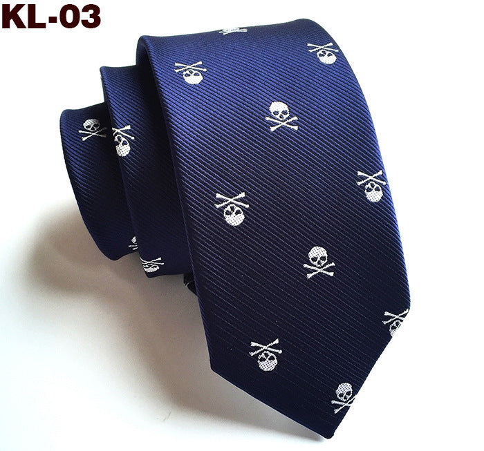 New 6cm Narrow Version Skull Head Halloween Tie