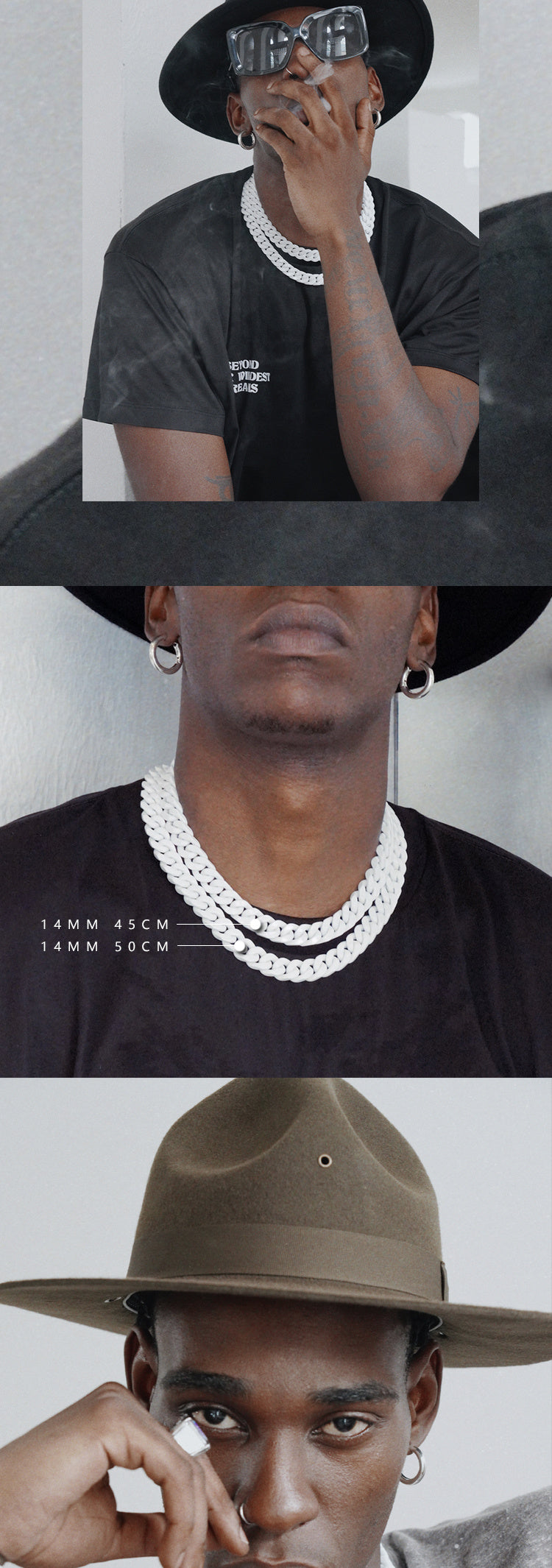 White Cuban Necklace Male Hip Hop Lesbian