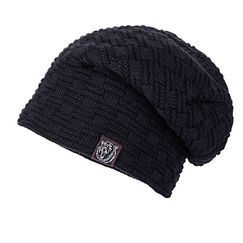 Knitted wool hat winter plus velvet