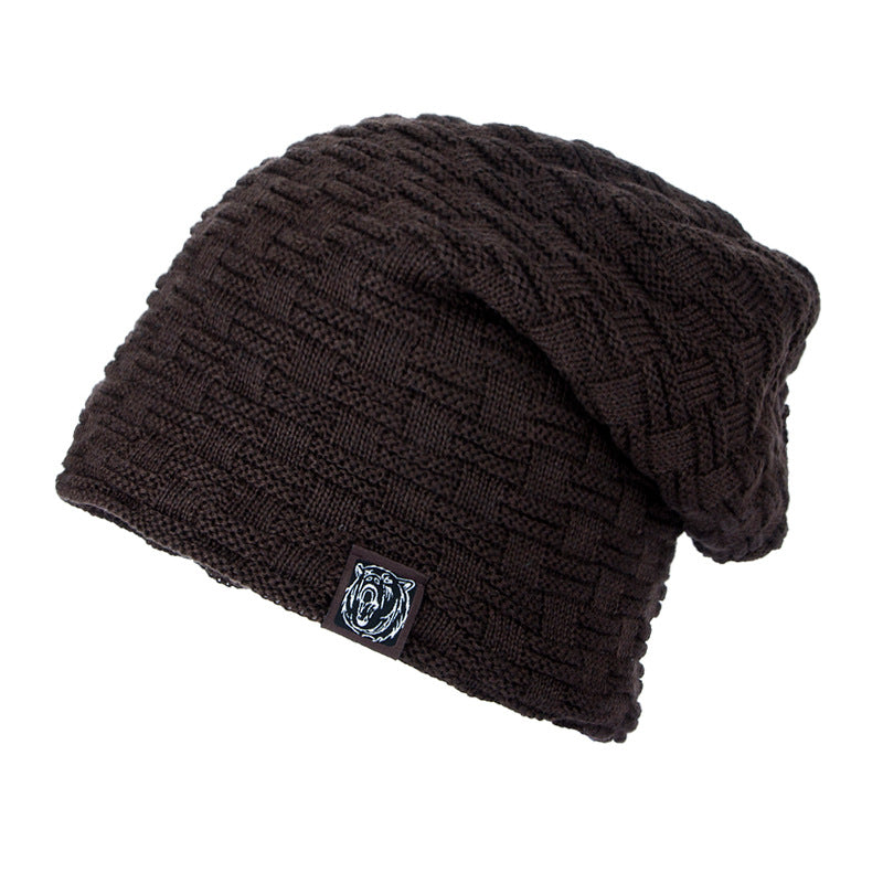 Knitted wool hat winter plus velvet