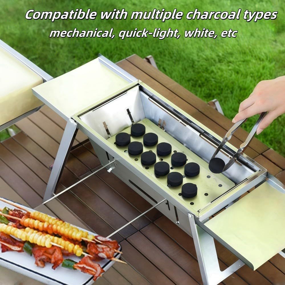 Petit barbecue portable au charbon de bois pliable